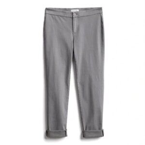 NEW Lila Ryan The Zuri Skinny Pants Steel Gray Tapered Trouser Brushed Satin